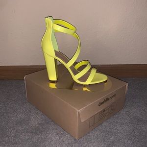 Neon Yellow Patent Leather Heels